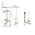 Chrome Clawfoot Tub Faucet Shower Kit with Enclosure Curtain Rod 112T1CTS