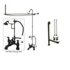 Oil Rubbed Bronze Clawfoot Tub Faucet Shower Kit with Enclosure Curtain Rod 1156T5CTS