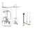 Chrome Clawfoot Tub Faucet Shower Kit with Enclosure Curtain Rod 1302T1CTS