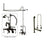 Oil Rubbed Bronze Clawfoot Tub Faucet Shower Kit with Enclosure Curtain Rod 1305T5CTS