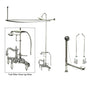 Chrome Clawfoot Tub Faucet Shower Kit with Enclosure Curtain Rod 1306T1CTS