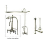 Satin Nickel Clawfoot Tub Faucet Shower Kit with Enclosure Curtain Rod 15T8CTS