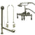 Satin Nickel Wall Mount Clawfoot Tub Faucet w hand shower w Drain Supplies Stops CC19T8system