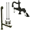 Oil Rubbed Bronze Deck Mount Clawfoot Tub Faucet Package w Drain Supplies Stops CC2005T5system