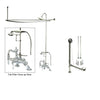 Chrome Clawfoot Tub Faucet Shower Kit with Enclosure Curtain Rod 2010T1CTS