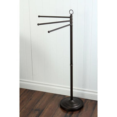Kingston Oil Rubbed Bronze pedestal freestanding Tower Rack with 3 Bars CC2025