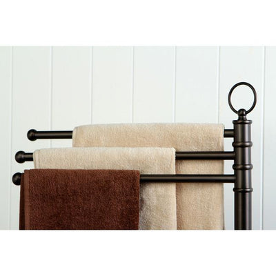 Kingston Oil Rubbed Bronze pedestal freestanding Tower Rack with 3 Bars CC2025
