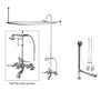 Chrome Clawfoot Tub Faucet Shower Kit with Enclosure Curtain Rod 204T1CTS