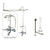 Chrome Clawfoot Tub Faucet Shower Kit with Enclosure Curtain Rod 208T1CTS