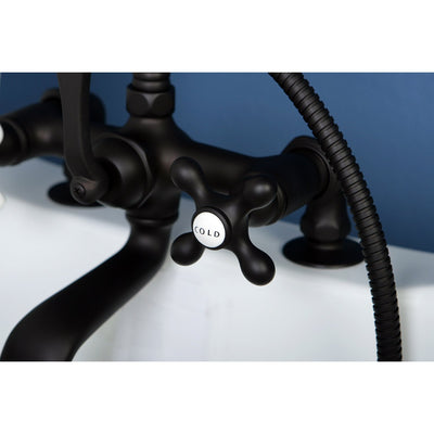 Kingston Oil Rubbed Bronze Deck Mount Clawfoot Tub Faucet w hand shower CC209T5
