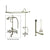 Satin Nickel Clawfoot Tub Faucet Shower Kit with Enclosure Curtain Rod 209T8CTS