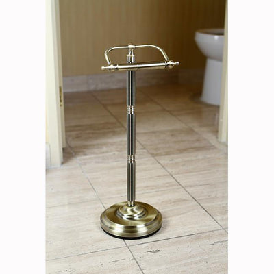 Vintage Brass Georgian pedestal free standing toilet paper holder CC2103
