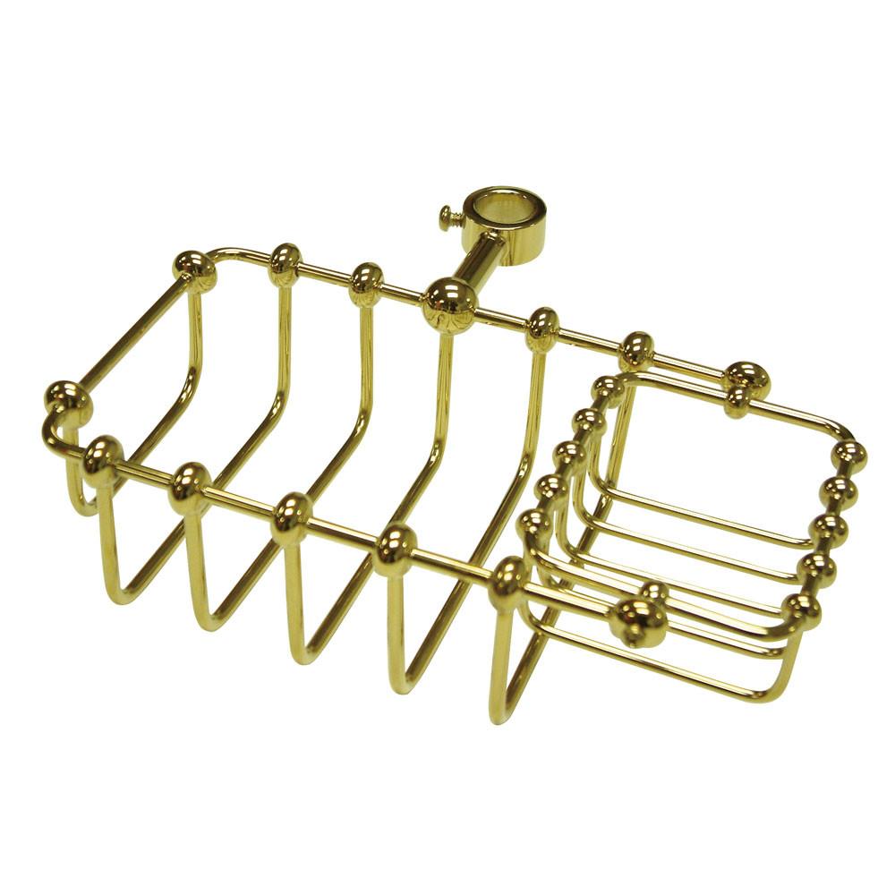 Kingston Brass Polished Brass 7" Shower Riser Mount Soap Basket CC2142