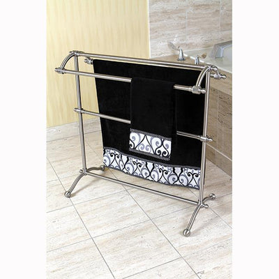 Kingston Satin Nickel Sturdy Heavy Large Pedestal freestanding Towel Rack CC2298