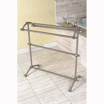 Kingston Satin Nickel Sturdy Heavy Large Pedestal freestanding Towel Rack CC2298