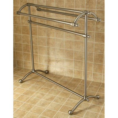 Kingston Satin Nickel Sturdy Heavy Large Pedestal freestanding Towel Rack CC2298