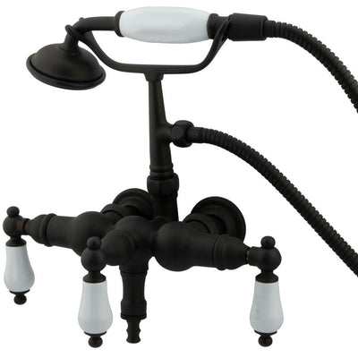 Kingston Oil Rubbed Bronze Wall Mount Clawfoot Tub Faucet w Hand Shower CC23T5