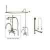 Satin Nickel Clawfoot Tub Faucet Shower Kit with Enclosure Curtain Rod 3017T8CTS
