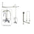 Chrome Clawfoot Tub Faucet Shower Kit with Enclosure Curtain Rod 304T1CTS