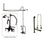 Oil Rubbed Bronze Clawfoot Tub Faucet Shower Kit with Enclosure Curtain Rod 305T5CTS