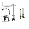 Oil Rubbed Bronze Clawfoot Tub Faucet Shower Kit with Enclosure Curtain Rod 411T5CTS