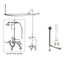Chrome Clawfoot Tub Faucet Shower Kit with Enclosure Curtain Rod 412T1CTS