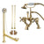 Polished Brass Deck Mount Clawfoot Tub Faucet Package w Drain Supplies Stops CC415T2system
