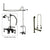 Oil Rubbed Bronze Clawfoot Tub Faucet Shower Kit with Enclosure Curtain Rod 419T5CTS