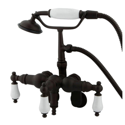 Kingston Oil Rubbed Bronze Wall Mount Clawfoot Tub Faucet w hand shower CC421T5