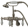 Kingston Brass Satin Nickel Wall Mount Clawfoot Tub Faucet w hand shower CC421T8
