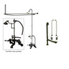 Oil Rubbed Bronze Clawfoot Tub Faucet Shower Kit with Enclosure Curtain Rod 457T5CTS