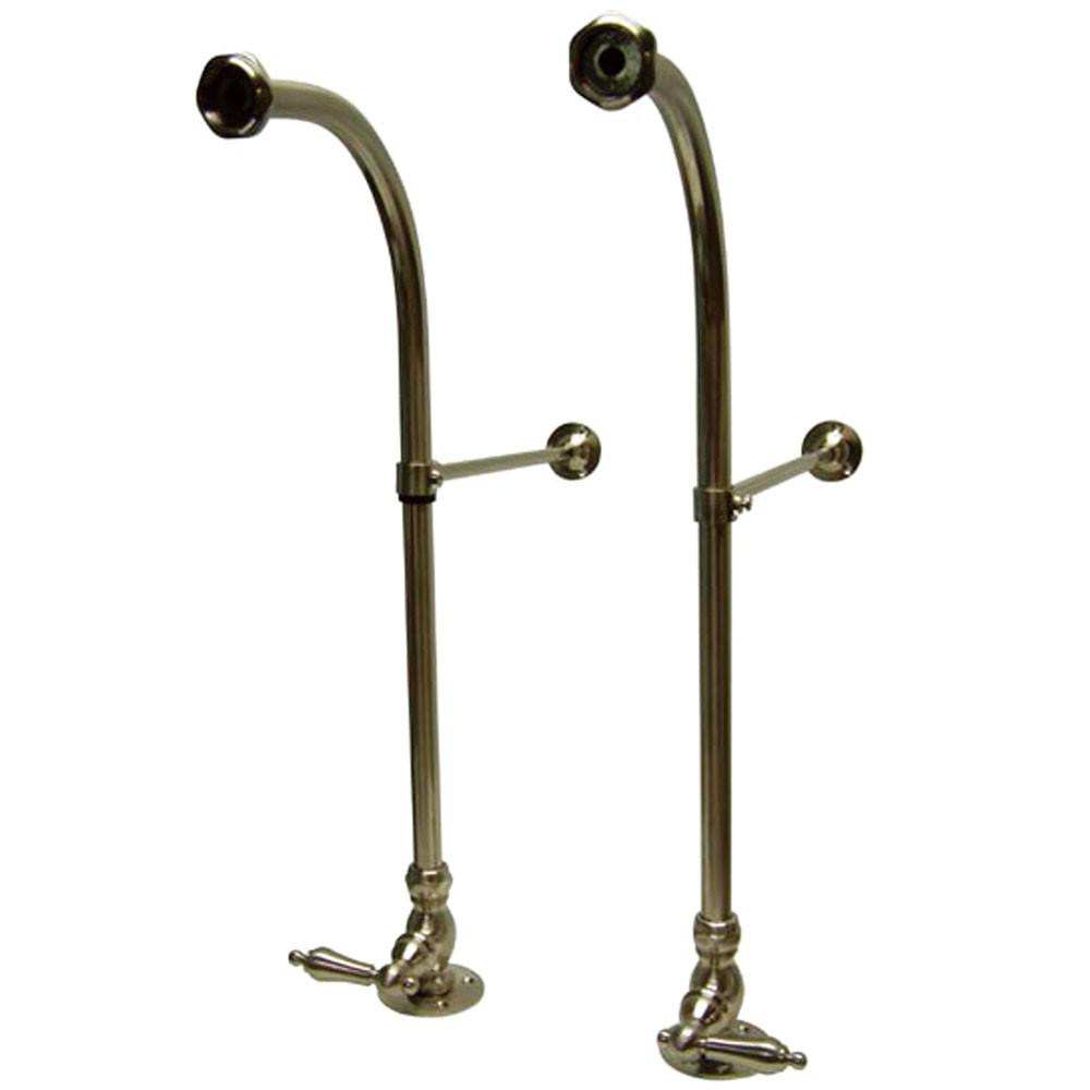 Kingston Satin Nickel Freestanding Clawfoot Faucet Supply Lines w stops CC458ML