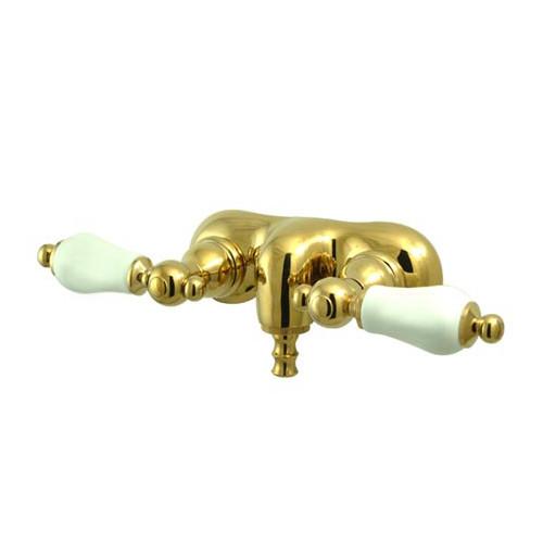 Kingston Brass Polished Brass Wall Mount Clawfoot Tub Faucet CC45T2