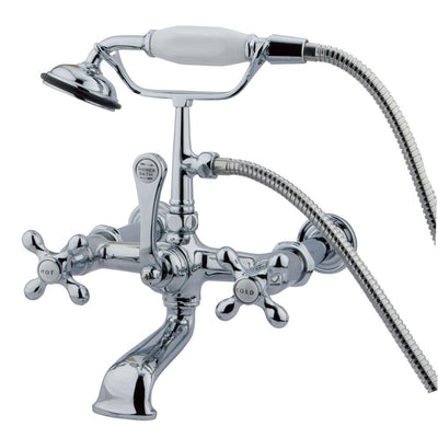 Kingston Brass Chrome Wall Mount Clawfoot Tub Faucet w Hand Shower CC548T1