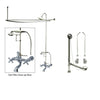 Chrome Clawfoot Tub Faucet Shower Kit with Enclosure Curtain Rod 548T1CTS