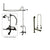 Oil Rubbed Bronze Clawfoot Tub Shower Faucet Kit with Enclosure Curtain Rod 551T5CTS