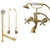 Polished Brass Wall Mount Clawfoot Tub Filler Faucet w Hand Shower Package CC557T2system