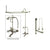Satin Nickel Clawfoot Tub Faucet Shower Kit with Enclosure Curtain Rod 559T8CTS