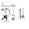 Oil Rubbed Bronze Clawfoot Tub Faucet Shower Kit with Enclosure Curtain Rod 605T5CTS