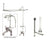 Chrome Clawfoot Tub Faucet Shower Kit with Enclosure Curtain Rod 612T1CTS
