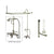Satin Nickel Clawfoot Tub Faucet Shower Kit with Enclosure Curtain Rod 621T8CTS
