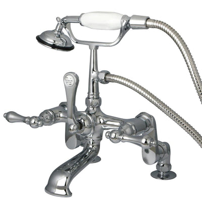 Kingston Brass Chrome Deck Mount Clawfoot Tub Faucet w Hand Shower CC652T1
