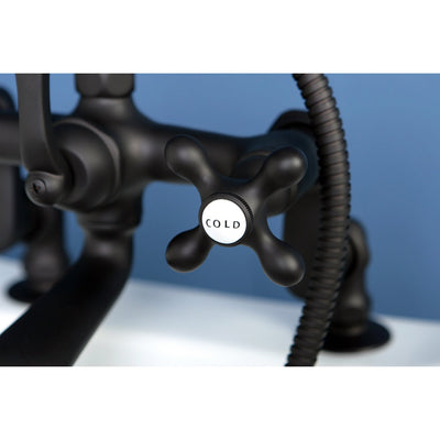 Kingston Oil Rubbed Bronze Deck Mount Clawfoot Tub Faucet w Hand Shower CC657T5