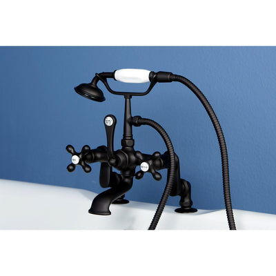 Kingston Oil Rubbed Bronze Deck Mount Clawfoot Tub Faucet w Hand Shower CC657T5