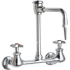 Chicago Faucets Wall Mount 2-Handle Mid Arc Laboratory Faucet in Chrome with Vacuum Breaker 419885