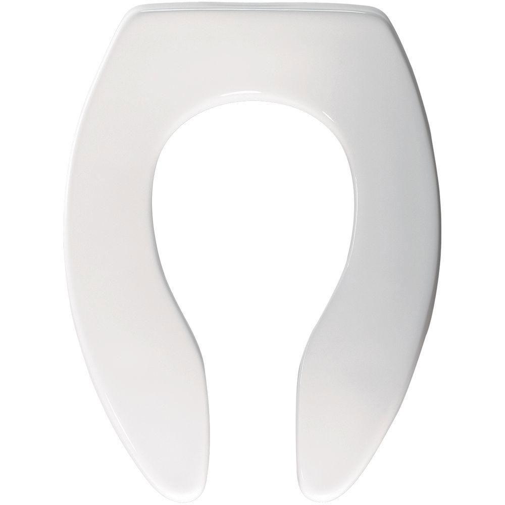 Bemis 1655CT000 Elongated Open Front Less Cover with Check Hinge Toilet Seat, White 534767