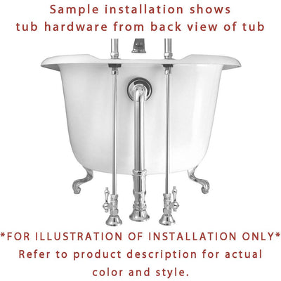 72" Cast Iron Pedestal Tub w/ Chrome Tub Filler Faucet & Hardware Package CTP25