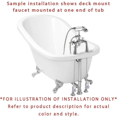 67" Acrylic Clawfoot Tub with Chrome Tub Filler Faucet & Hardware Package CTP44