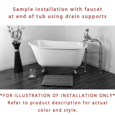 67" Clawfoot Tub w/ Floor Mount Satin Nickel Tub Faucet & Hardware Package CTP42