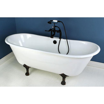 67" Cast Iron Slipper Clawfoot Tub and Oil Rubbed Bronze Faucet Package CTP02